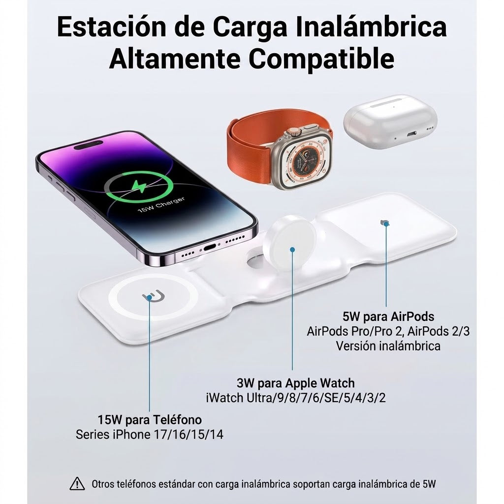 Estación de Carga Inalámbrica 3 en 1 MagSnap